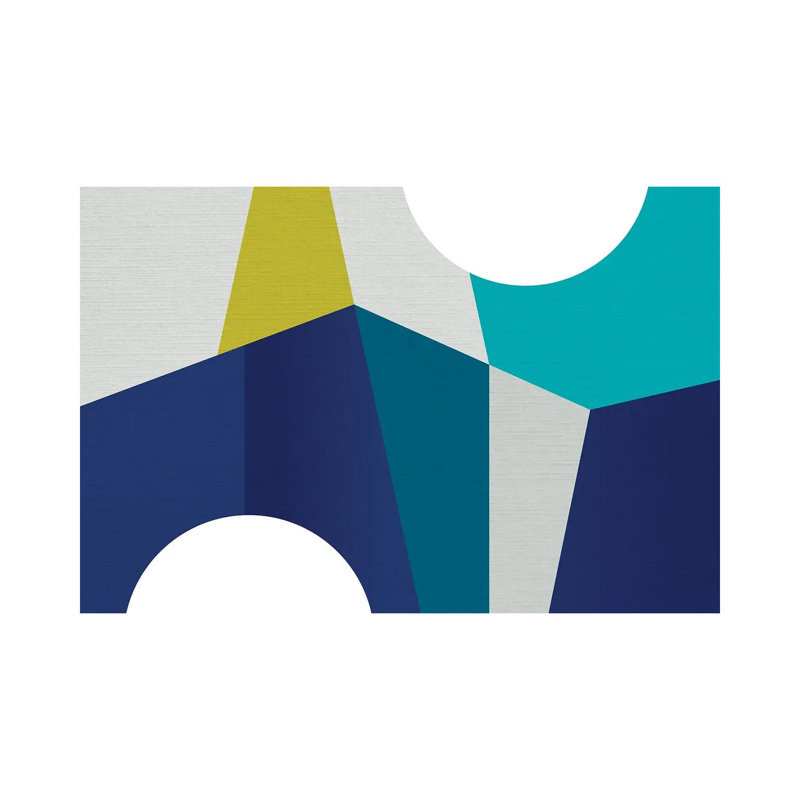 MCM Geometry Blue II - Print on Canvas, Wrapped Canvas, 101.6 cm H x 66.04 cm W x 1.91 cm D