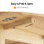 Table de salle à manger extensible ronde en bois massif brun clair-97801623