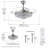 42" Silver Ceiling Fan With 5000cfm & Tri-color Dimmable Led, Adjustable Downrod For 13-20ft Ceilings