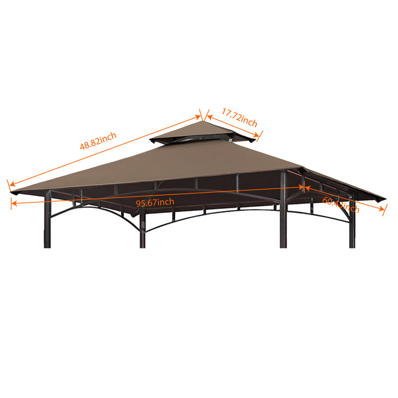 Auvent de remplacement pour abri de jardin Monyca, Brun