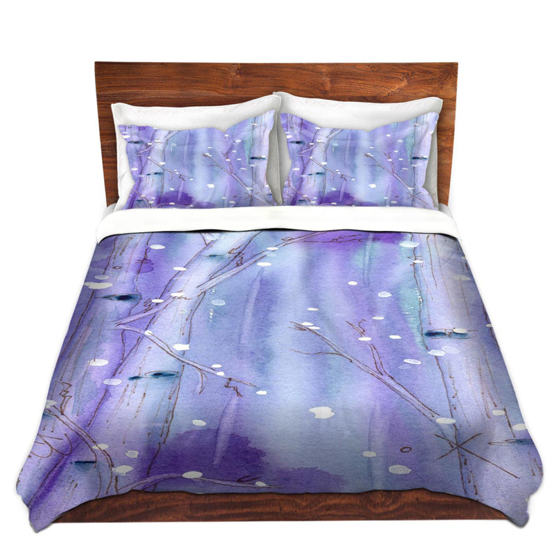 Ensemble de housse de couette minuit snow dans le aspen trees, 1 housse de couette grand + 2 taies standards