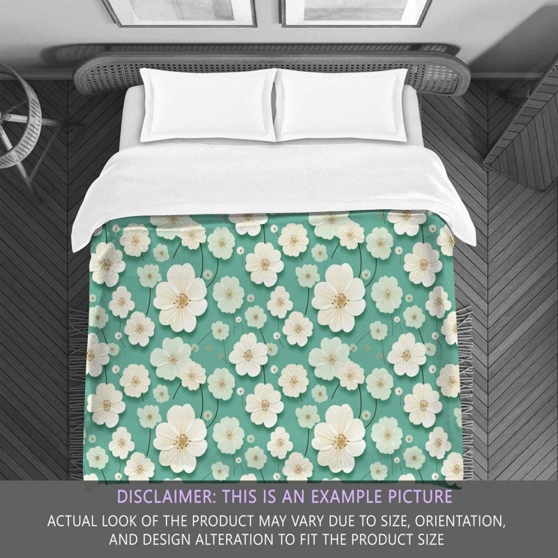Polyester Floral Comforter, Twin Comforter, Green