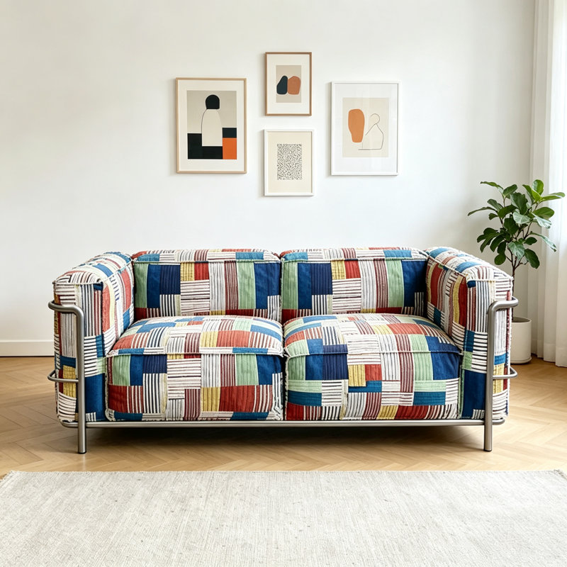 Canapé multicolore simple, tendance et créatif, L 70,87 po