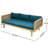 Daybed For 3 - Wood, Cushions Water- Slat Panels 65.64X31.77X24.13 Wood Seater With Slatted Seat And Design 67.5"W X 32"D 24.13"H-1093826774