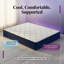 Très grand matelas hybride en gel rafraîchissant 10 po pour soulager la pression et isoler les mouvements, certifié CertiPUR-US et Oeko-TEX-1051458548-1051458545