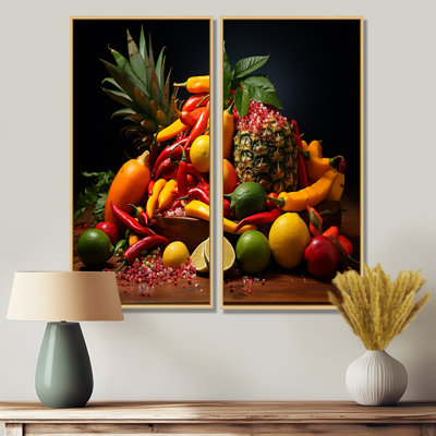 Caraïbes, fruits II - art mural traditionnel