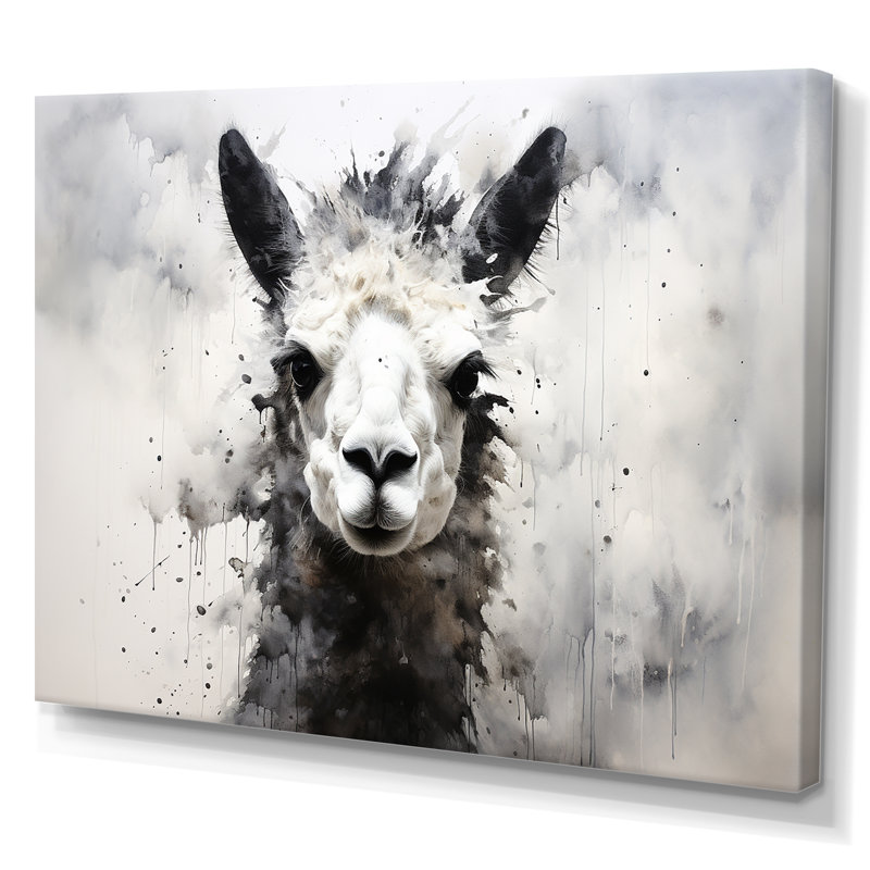 Noir et blanc, minimalisme, alpaga monochrome I, Toile tendue, H 16 po x l 32 po x P 1 po