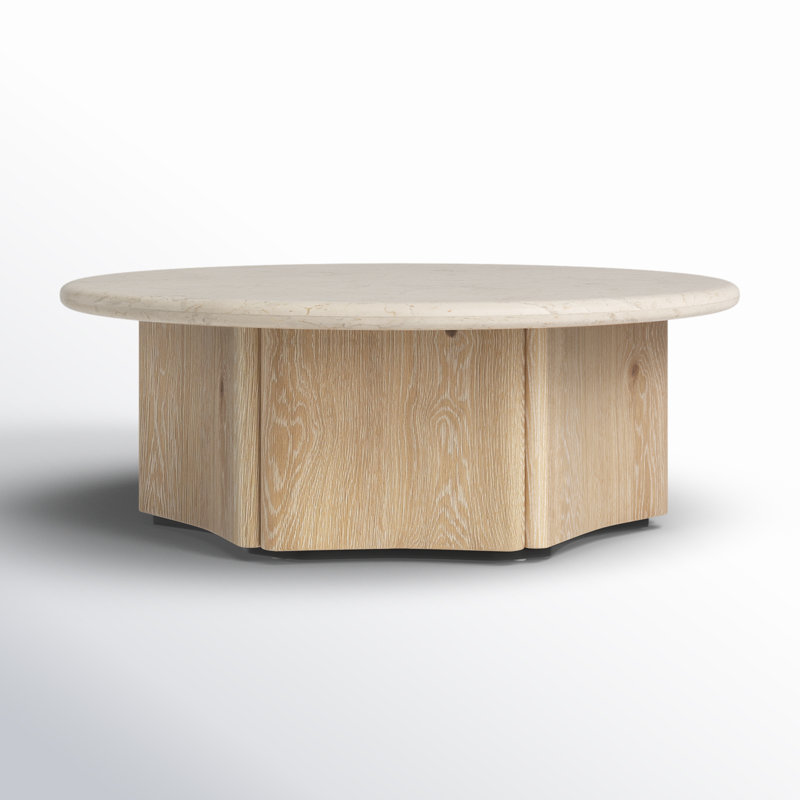 Jago Round Marble Top Coffee Table, Natural