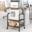 3-Tier Printer Stand with 2 AC Outlets and 2 USB Ports, Adjustable Shelves, Rolling Storage Cart with Lockable Castors, Metal Frame Under-Desk Organiser for Home Office-2095882541-2095882540
