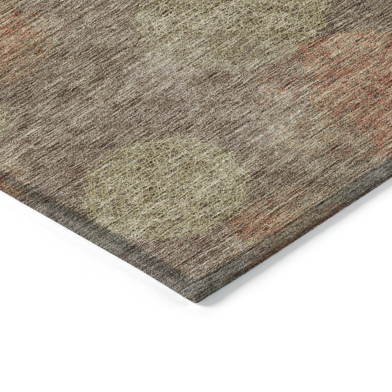Tapis intérieur / extérieur taupe à pois brun 9 pi x 12 pi