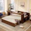 Grand lit de jour avec bureau amovible, tiroirs de rangement et table d'appoint hydraulique-768949455-768949452