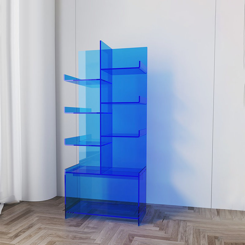 Bibliothèque moderne en acrylique, Bleu