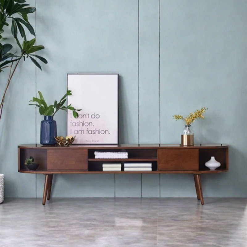 Meuble télé simple et rétro, Brun, 78.74"