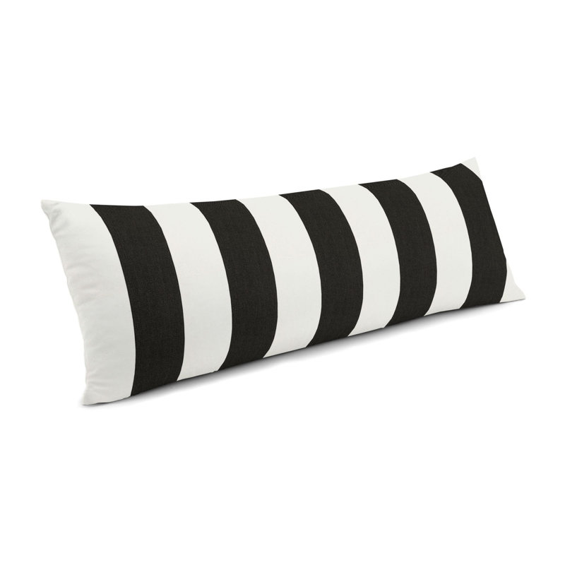 Housse de coussin d'extérieur rectangulaire Sunbrella® Cabana, 14 po x 48 po, Noir / blanc