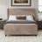 Headboard Corduroy Upholstered Bed Frame with Vertical Stripe Wingback and High Footboard No Box Spring Needed-110126996-110127002