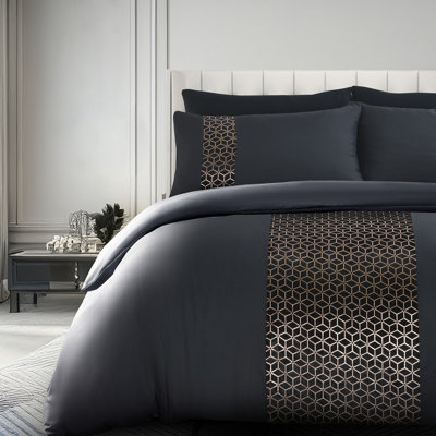 Polyester Geometric Duvet Cover Set with Pillowcases