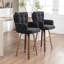 Swivel Upholstered Counter Stool with Solid Wood Frame-1955858752