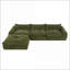 Canapé modulaire de 116 po pour repose-pieds sans assemblage en chenille moderne | Vert sauge | Chenille-673764233