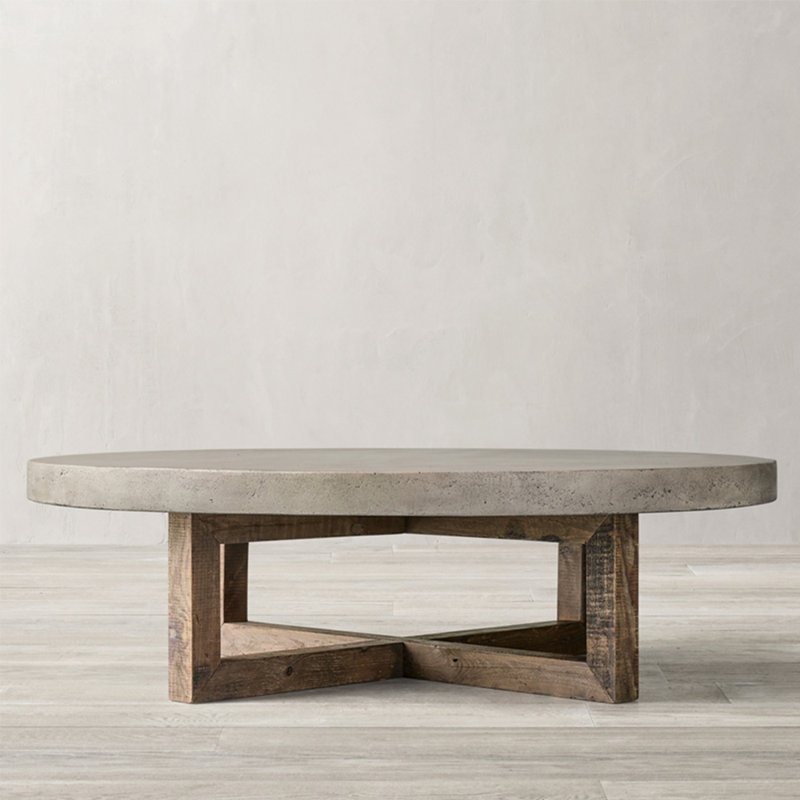 Vintage coffee table with smooth rounded edges, 15.75" H x 31.5" L x 31.5" W