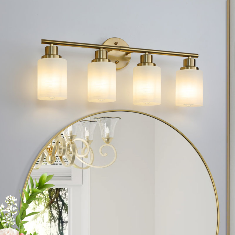 4-Light Modern Bathroom Vanity Light, Golden