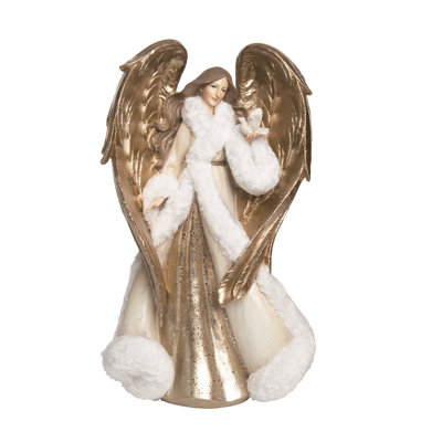 Ange de Noël en résine doré 21 po