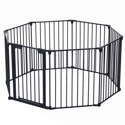 Adjustable Safety Gate 8 Panels Play Yard Metal Doorways Fireplace Fence Christmas Tree Fence Gate for House Stairs Gate prohibited area fence