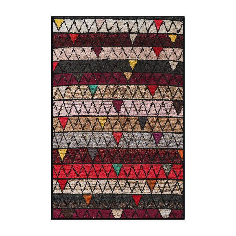 Tapis 100% abstrait 5026 lavable à la machine, Rectangle 5 pi x 7 pi