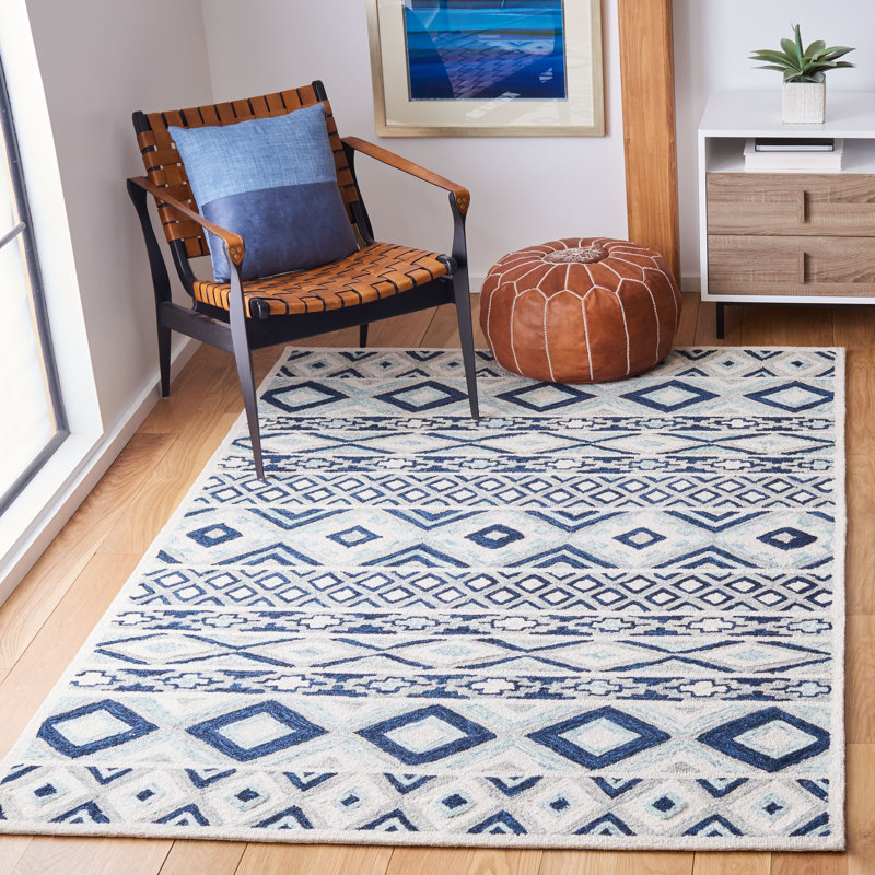 Roslyn Hand Tufted Wool And Cotton Southwestern Rug, Rectangle 9' x 12'