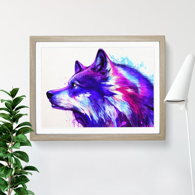Neon Wolf Abstract - Single Picture Frame Print
