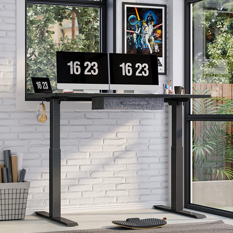 Bureau debout à hauteur réglable Daejha, Noir