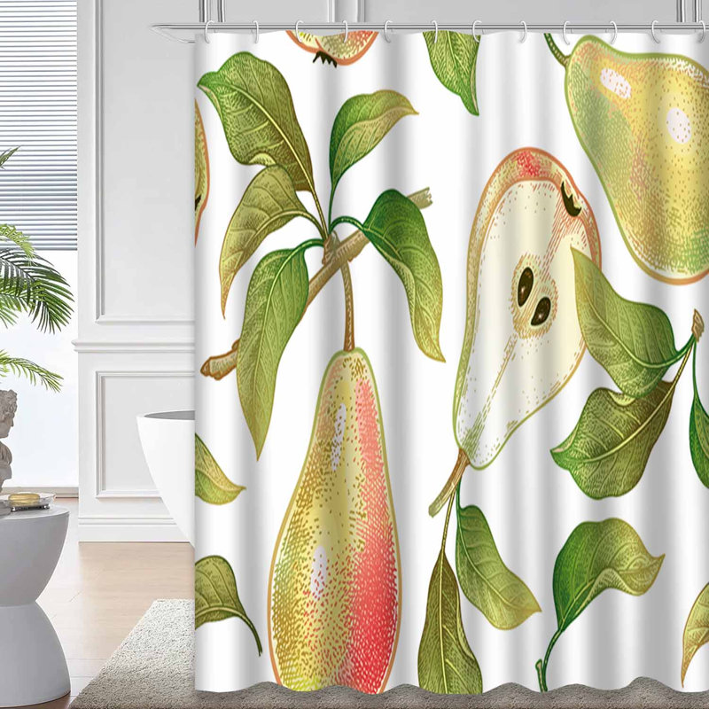 Rideau de douche vert imperméable, rideaux de douche pour la salle de bain avec 12 crochets, 72" L x 72" W