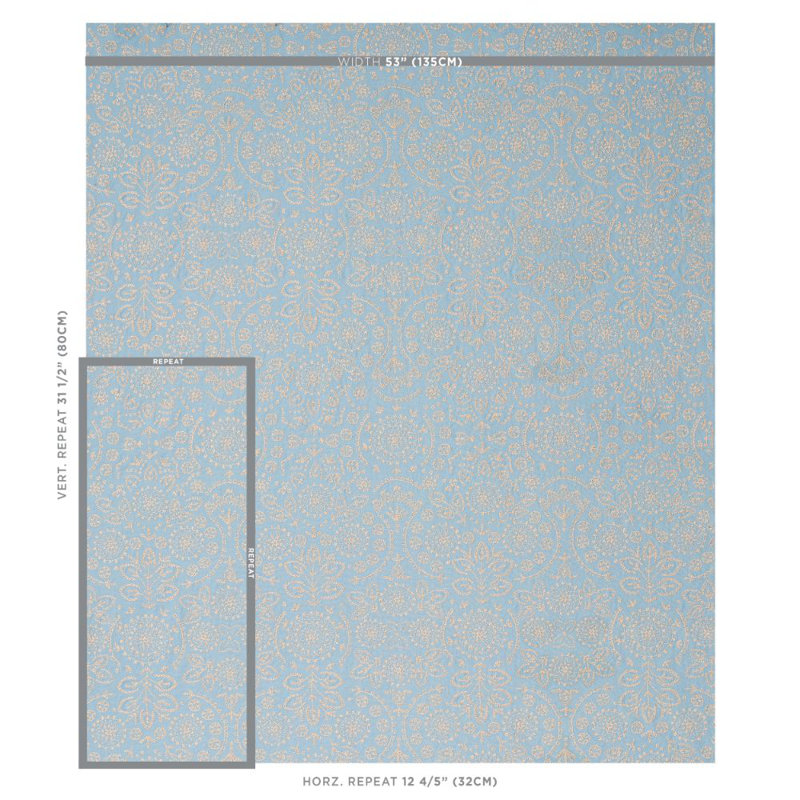 Tiana Embroidery Fabric, Chambray