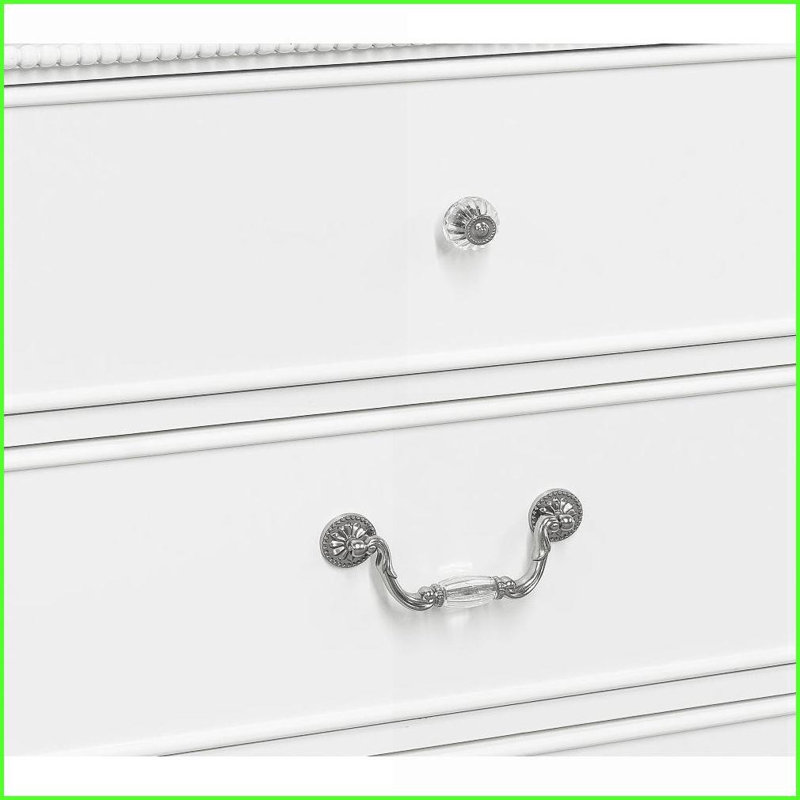 Commodes, commode en bois traditionnelle à 5 tiroirs, finition blanche | Blanc | Bois