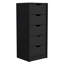 Commode haute 5 tiroirs Basilea, système coulissant - Noir-559380513