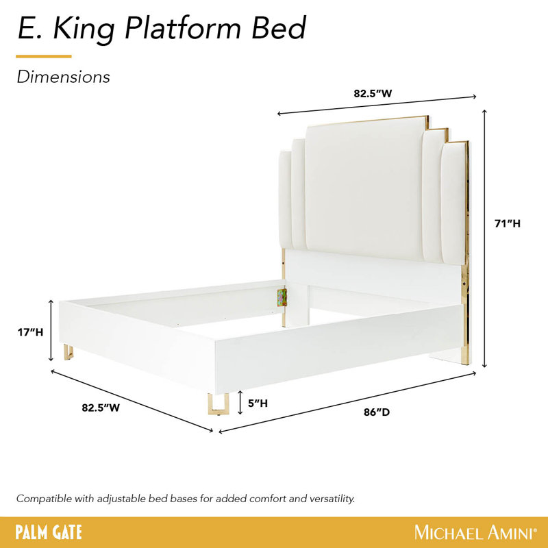 Palm Gate Upholstered Standard Bed, King