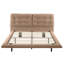 Grand lit plateforme en cuir PU avec tête de lit capitonnée, lumières DEL, sans sommier, assemblage facile, kaki-893587541