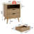 19.7" Nightstand With 2 Drawers & Open Shelf, Bedside Table With Led Lights & Outlets-700130112