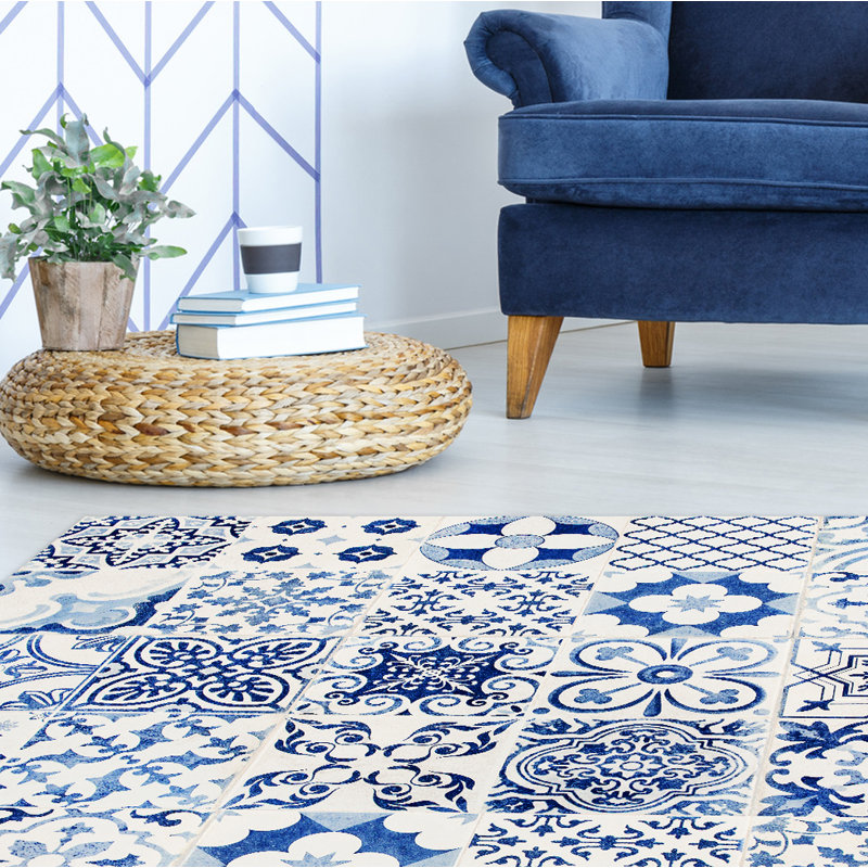 Miera Blue Rug, Rectangular 100 x 133cm