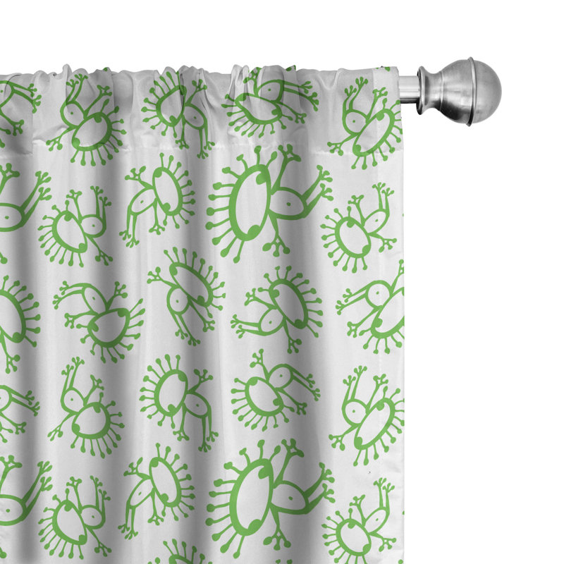 East Urban Home Alien 4-Panel Curtains, Doodle Monsters 51839