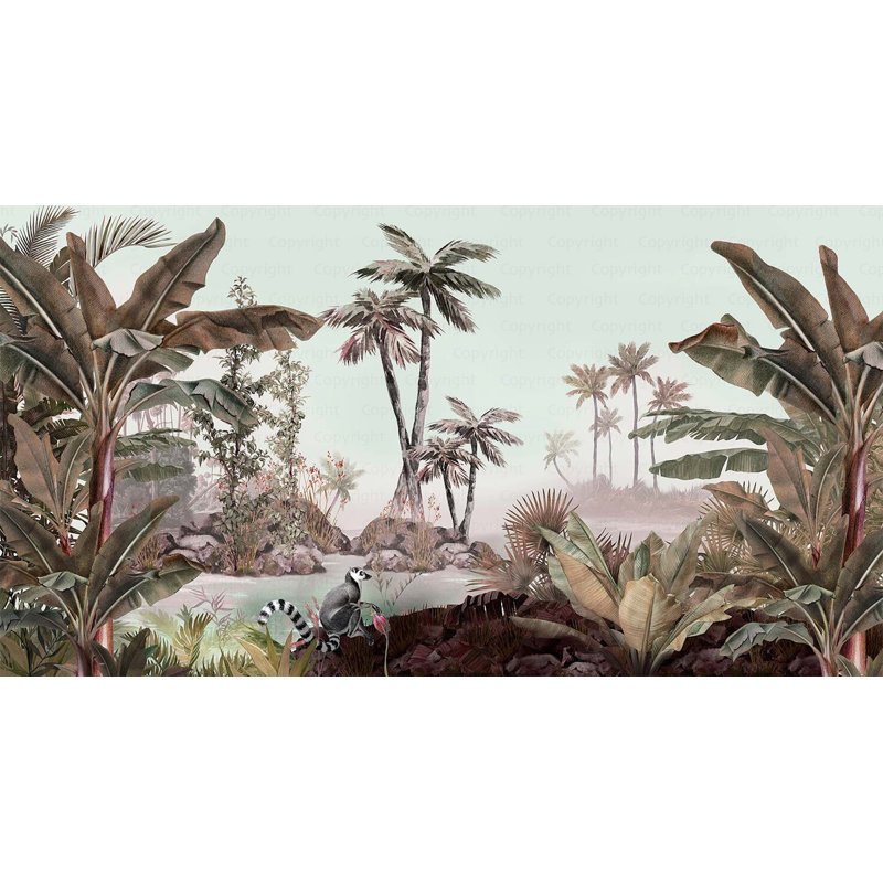 Murale de papier peint paradis tropical, L 87,96 po x l 163 po, Mauve