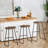 llle Solid Wood Backless Saddle Seat with Footrest Stool Set-1183390070-1183390028-1183390024