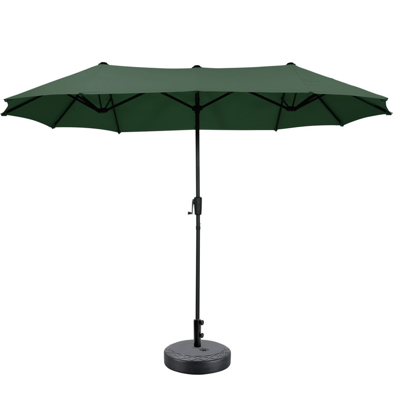 Parasol de patio 13 pi avec base, Vert
