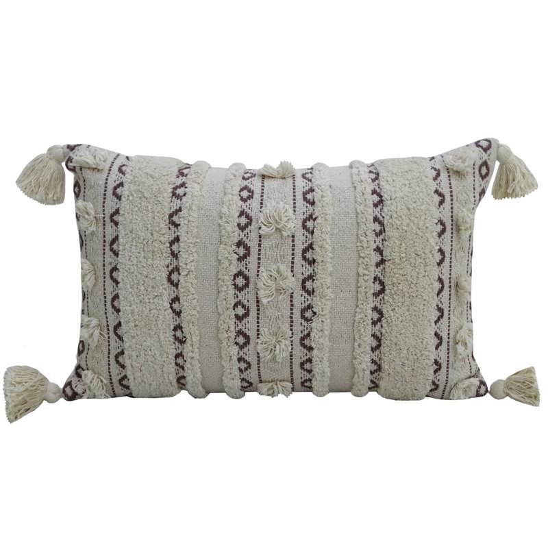 Tassels Cotton Blend Throw Pillow
