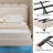 Queen Size Boucle Upholstered Floating Bed Frame With Led Lights, Visual Floating Led Platform Bed, No Box Spring Needed, Beige