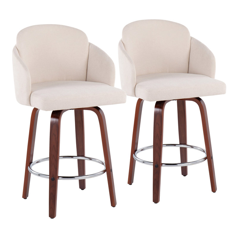 Tabouret tournant 25 "Violetta, Noyers, Crème