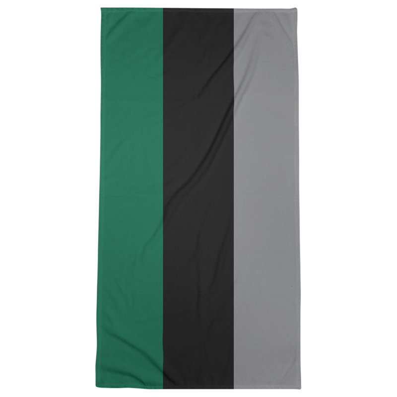 Lightweight Bath Towel, Victory Green/Black/Silver, Microfiber