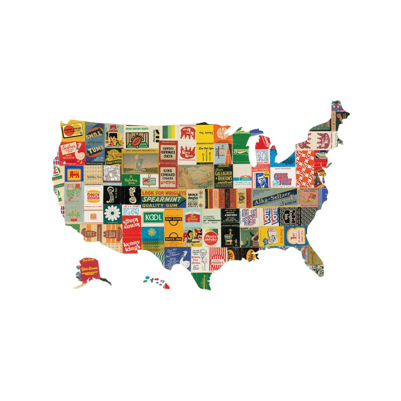 «USA» par Paper Cutz - impression sur toile tendue, H 12 po x l 18 po x 1,5 po