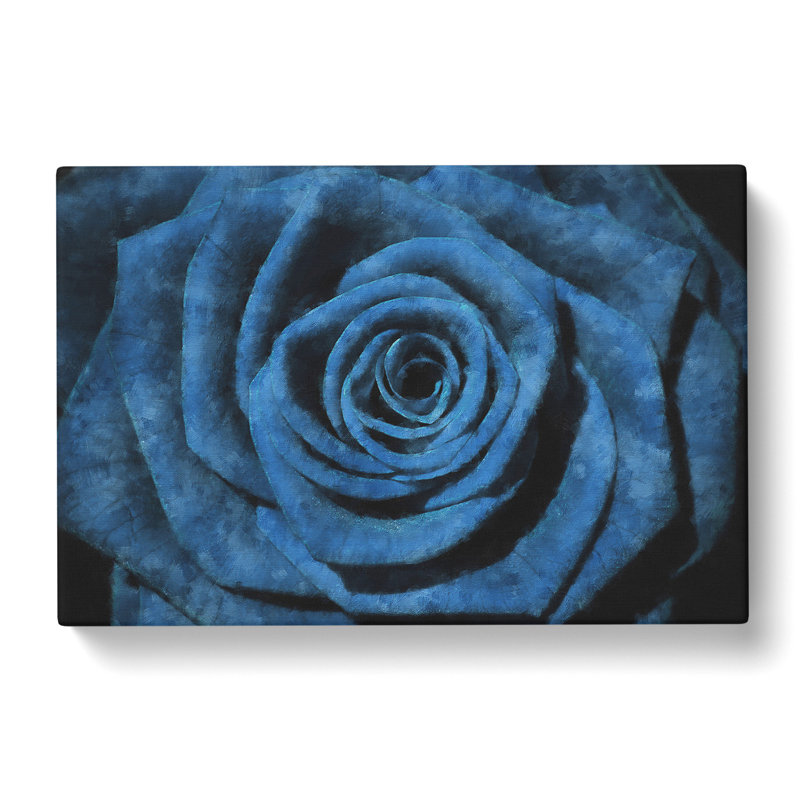Pretty Blue Rose - Wrapped Canvas Print, 35cm H x 50cm W x 3cm D
