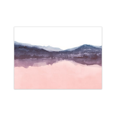 Watercolour Landscape I - Indigo & Pink - Print