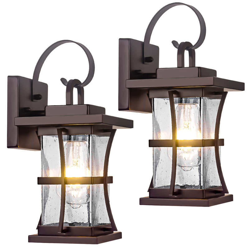 2 Packs Outdoor Wall Light, Oil Rubbed Bronze Exterior Light Fixture Waterproof Porch Sconces Wall Mounted Lighting, Anti-Rust Rustic Wall Sconce